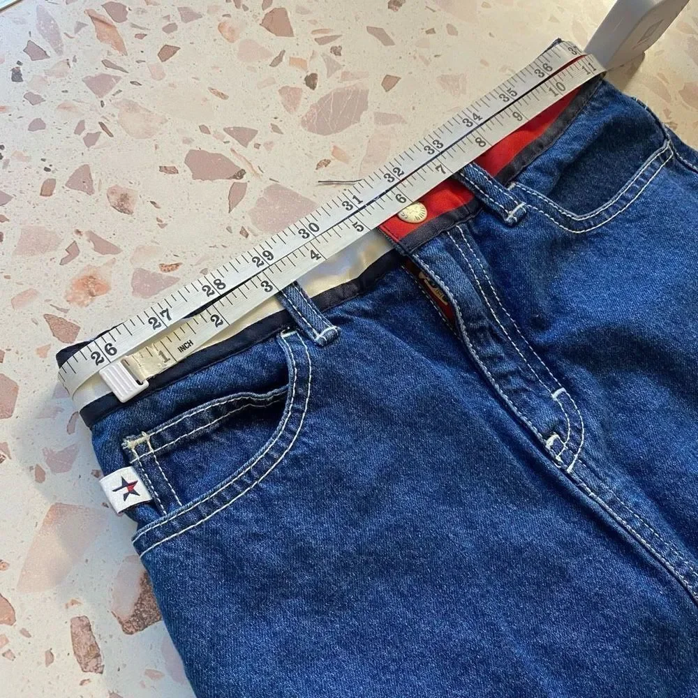 Tommy Hilfiger color block waist band denim skirt Y2K vintage